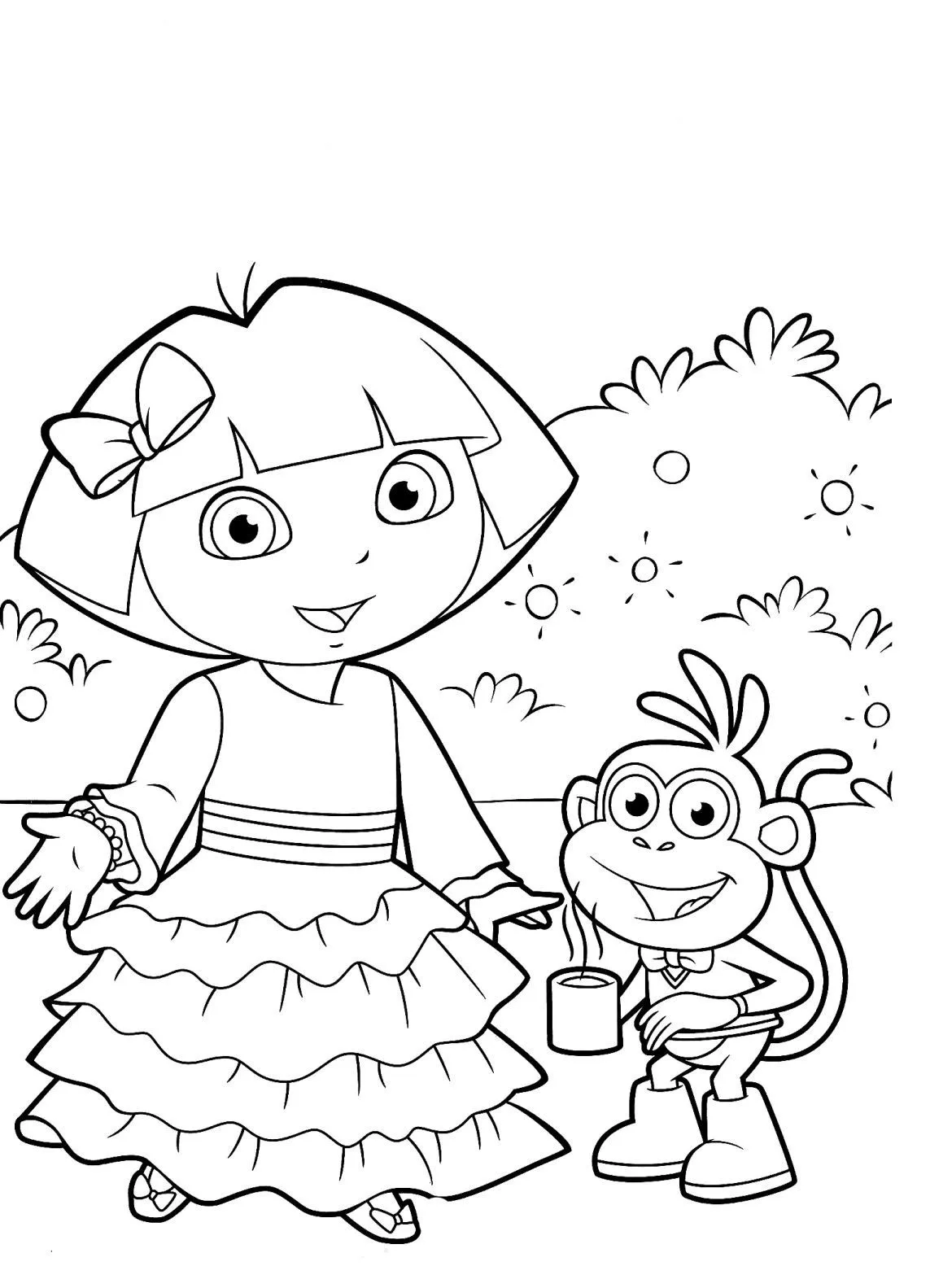 Dora la exploradora para colorear, Juegos de pintar a dora