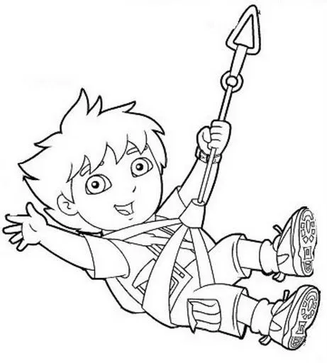 Dibujo de dora la exploradora y diego para colorear - Imagui