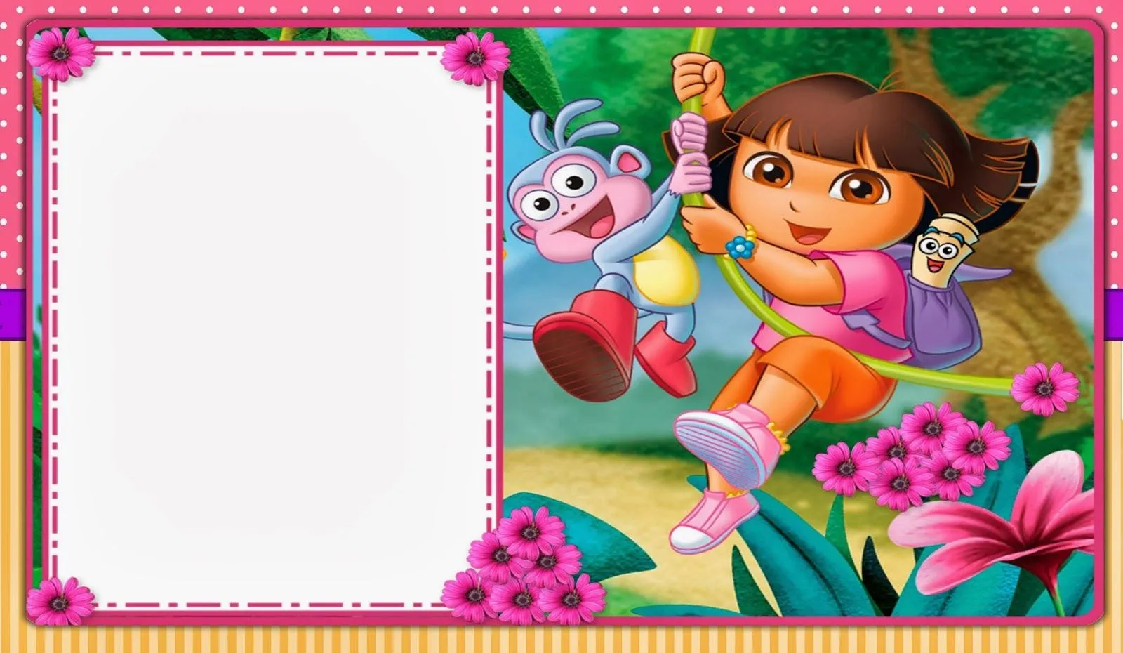 Tarjetas de invitación de Dora la Exploradora para imprimir gratis ...