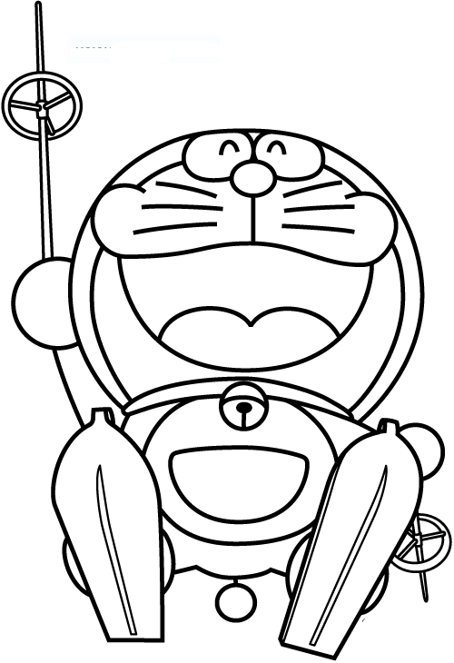 DORAEMON COLOREAR ESQUIADOR:DIBUJOS INFANTILES PARA NIÑOS ...