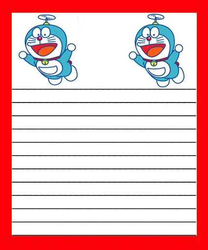 DORAEMON MARCO ROJO EL GATO VOLADOR PAPEL DE CARTA INFANTIL PARA ...