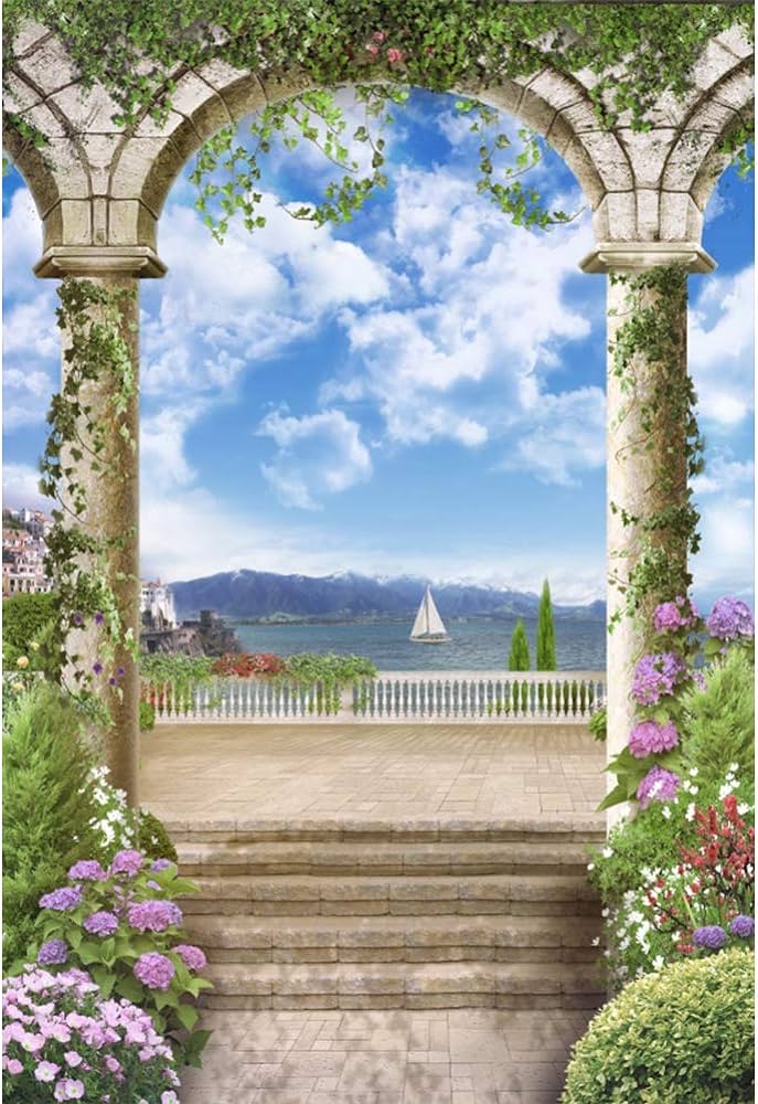 DORCEV 5x7ft Scenery Photography Backdrop Garden Arched Door Birdal Shower  Engaged Theme Party Backdrop Blue Sky Kids Lover Adult Photo Studio Props :  Amazon.in: Electronics