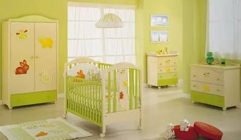 DORMITORIO DE BEBES: DORMITORIO DE BEBES VERDE - CUNA PARA BEBES ...