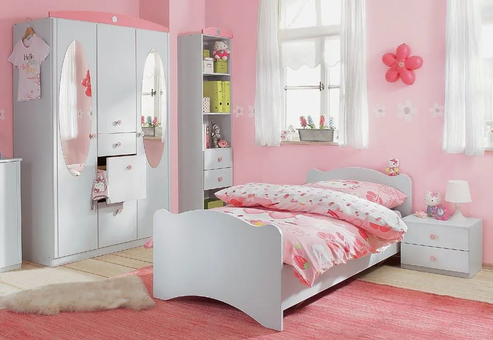 Dormitorio para niñas en color rosa - Dormitorios colores y estilos