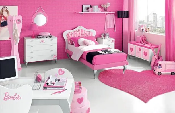 DORMITORIO ROSADO PARA NIÑAS - DORMITORIO DE BARBIE - PINK BEDROOM ...