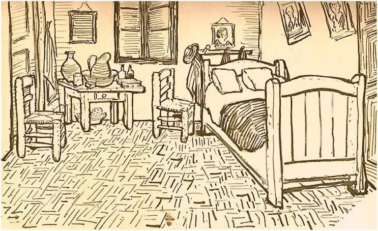 Dormitorio de Vincent en Arles de Vincent van Gogh | 2052 | Letter ...