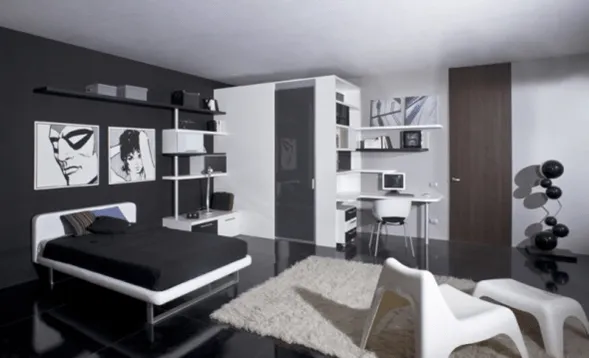 Dormitorios Juveniles en Blanco y Negro | Decoración Dormitorios y ...