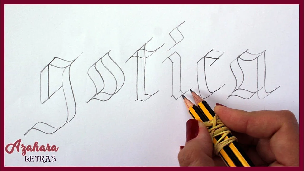 Double Pencil Gothic Calligraphy - YouTube