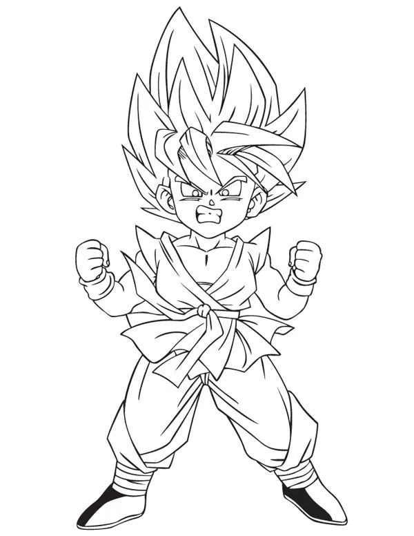 kid goku super saiyan Colouring Pages