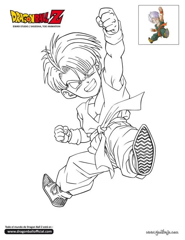 Dragon Ball Z Para Colorear Trunks