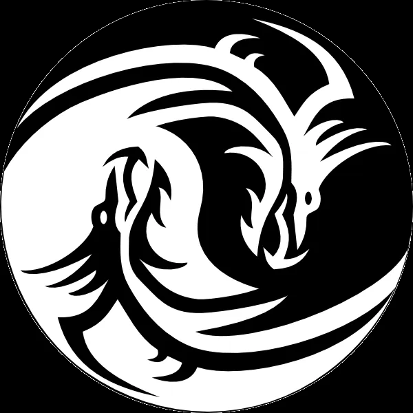 Dragon Yin Yang Large clip art - vector clip art online, royalty ...