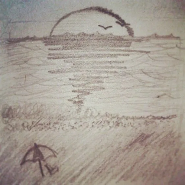 draw #dibujo #atardecer #sunset #playa #beach #recuerdo ...