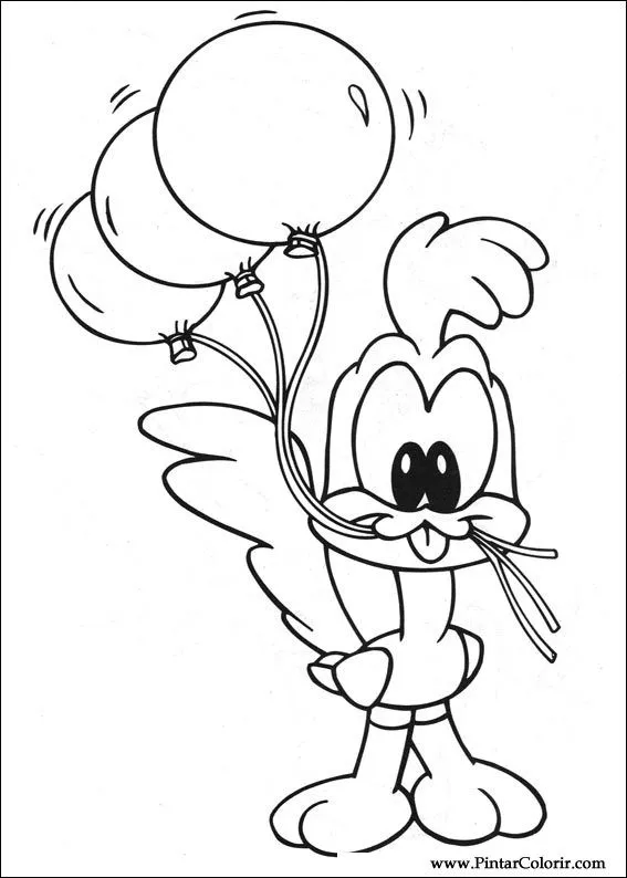 Drawings To Paint & Colour Baby Looney Tunes - Print Design 032