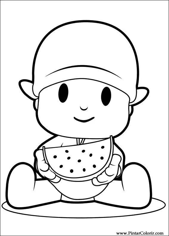 Drawings To Paint & Colour Pocoyo - Print Design 008