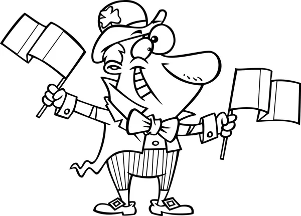 duende alegre hombre irlandés de dibujos animados agitando dos ...