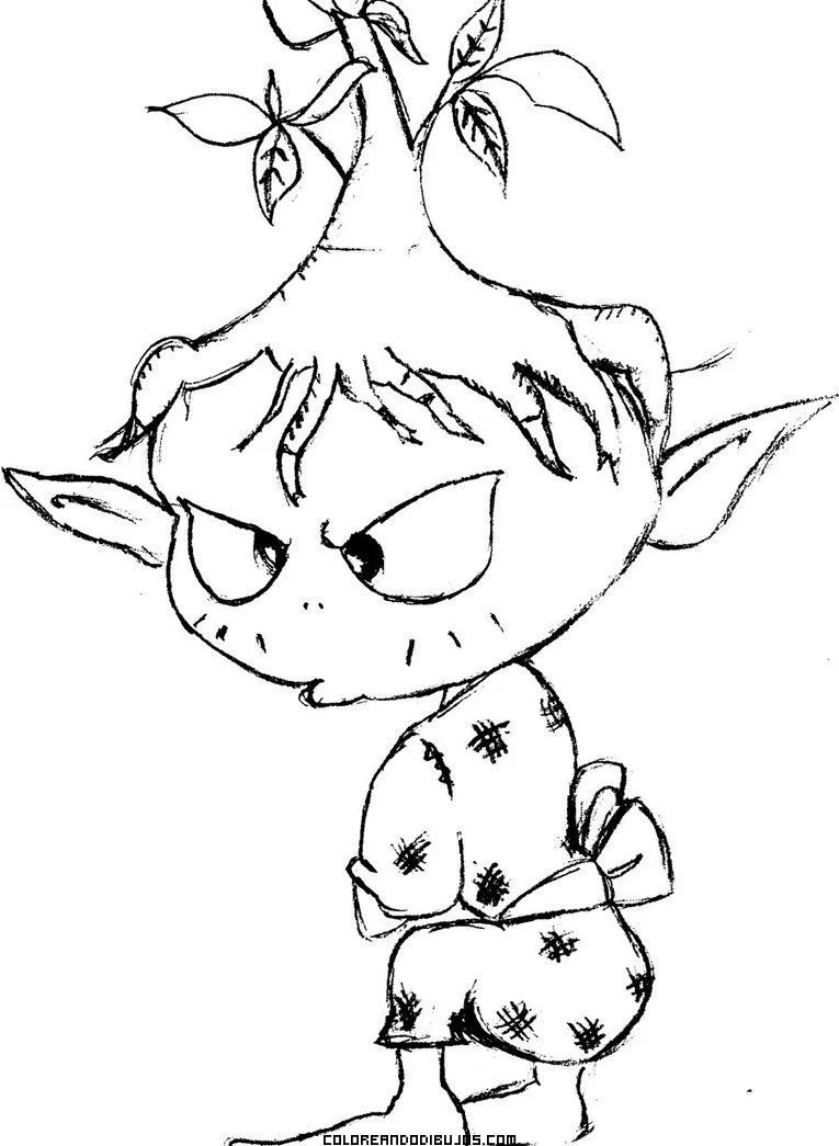 Duende arbolito para colorear