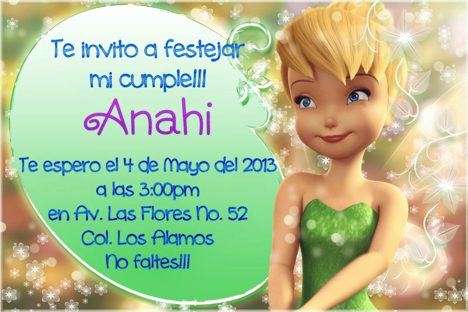 Dulceria Yaz-mi: Invitaciones de cumpleaños Niña