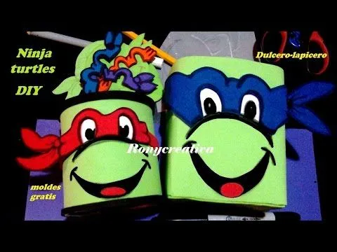 COMO HACER DULCERO-PORTA LAPIZ DE TORTUGAS NINJA / TMNT NINJA ...