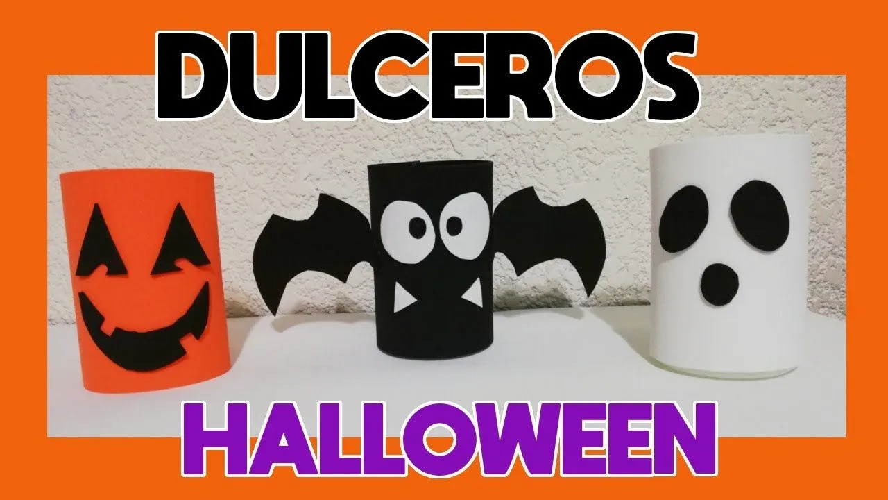 COMO HACER DULCEROS PARA HALLOWEEN CON FOAMI Y BOTES RECICLADOS MUY FACILES  DE HACER - YouTube