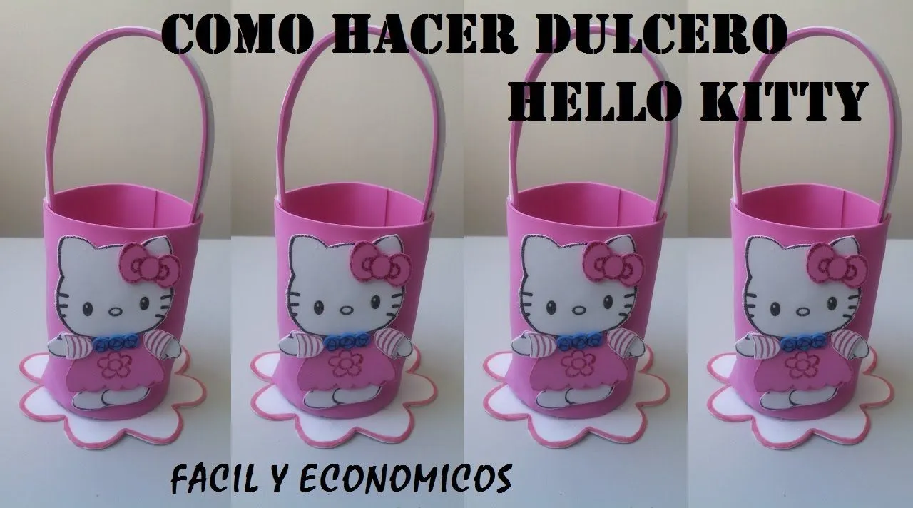 COMO HACER DULCEROS HELLO KITTY DE FOAMY - YouTube