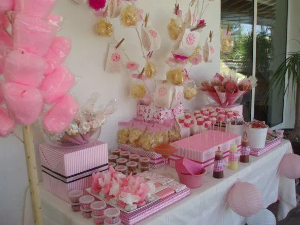 Mesa de dulces para baby shower niña - Imagui