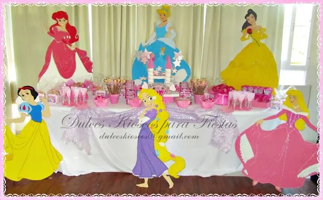 Dulces Kioscos para Fiestas" : Cumpleaños tematico "Princesas"