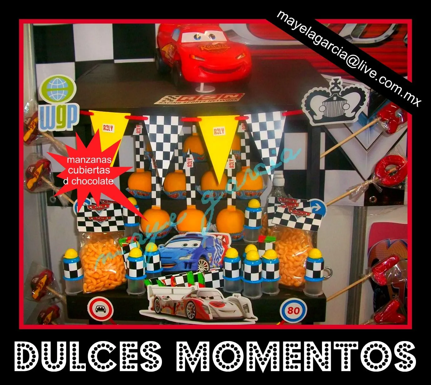 DULCES MOMENTOS: CANDY BAR PERSONALIZADO PARA FIESTA DE CARS