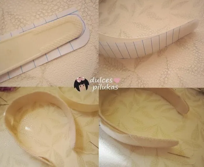 dulces pilukas: Forrar una diadema con fieltro.