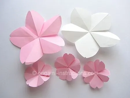 Easy Origami Cherry Blossom Folding Instructions