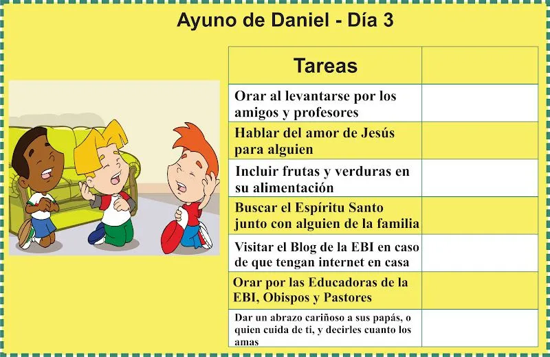 EBI México: Desafio del ayuno de Daniel para los niños