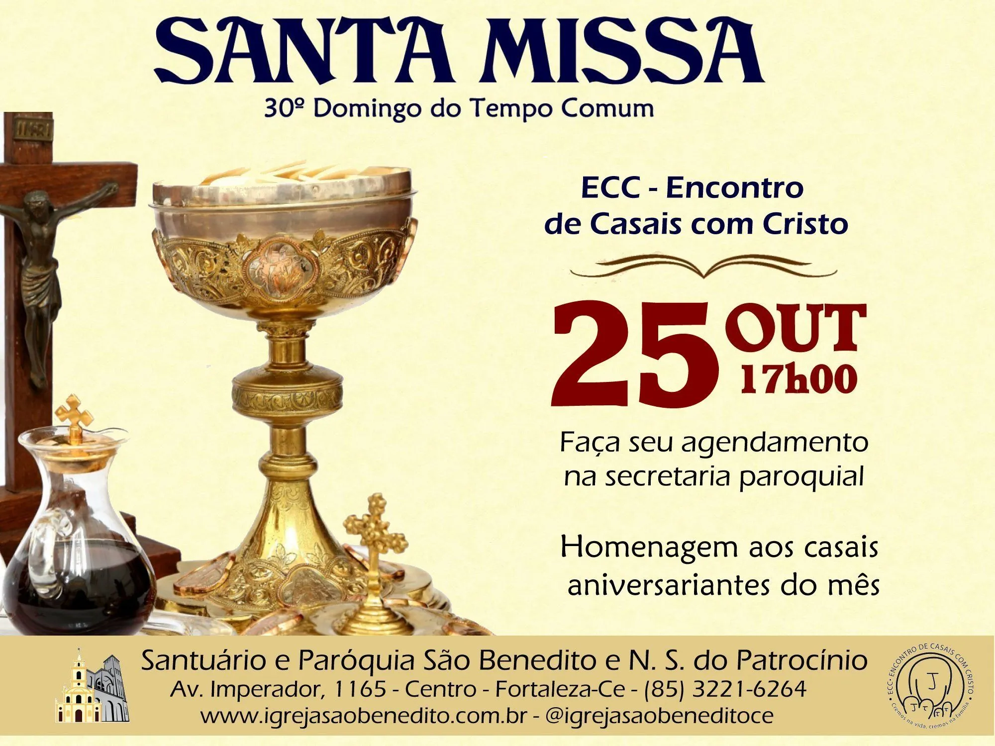 ECC – Encontro de Casais com Cristo convida para Santa Missa do mês de  Outubro. Participe! – Santuário e Paróquia de São Benedito e N.S. do  Patrocínio