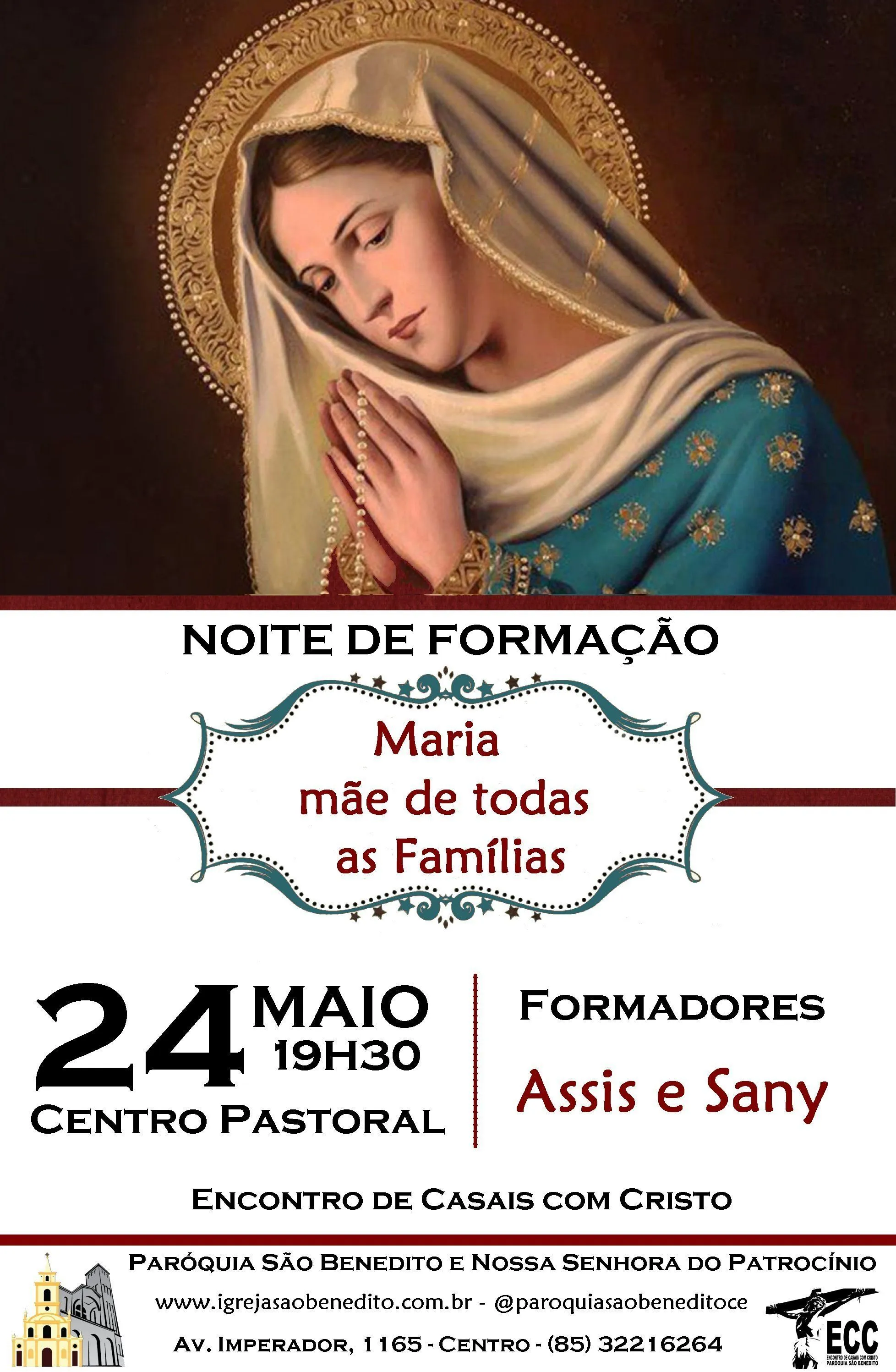 Ecc- Encontro de Casais com Cristo, convida para a Noite de Formação no  próximo dia 24/05 – Santuário e Paróquia de São Benedito e N.S. do  Patrocínio