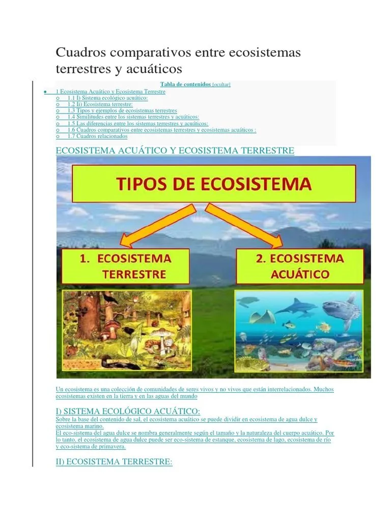 Ecosistemas Terrestres Acuaticos | PDF | Ecosistema | Ecología