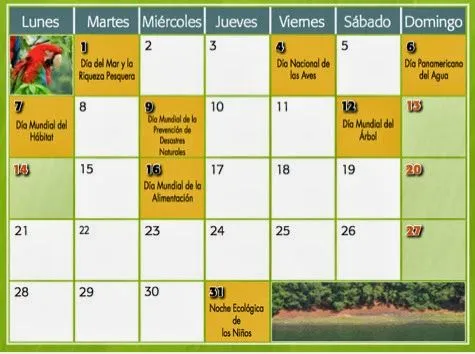 ECOTIPS FEM: CALENDARIO AMBIENTAL