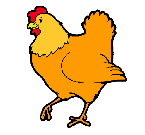 Dibujo de gallina a color - Imagui