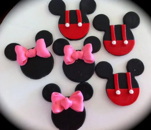 edible/fondant Mini or Mickey Mouse cupcake topper set of 12