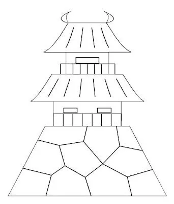 Edificações orientais para pintar, desenhos para colorir de casas ...