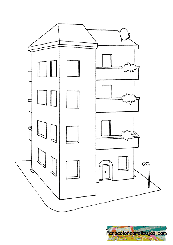 Edificio para colorear | Colorear dibujos