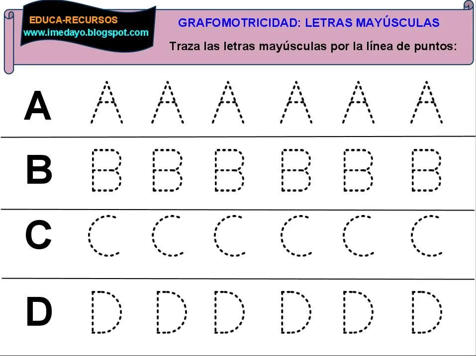 EDUCA-RECURSOS: GRAFOMOTRICIDAD: LETRAS MAYÚSCULAS 1