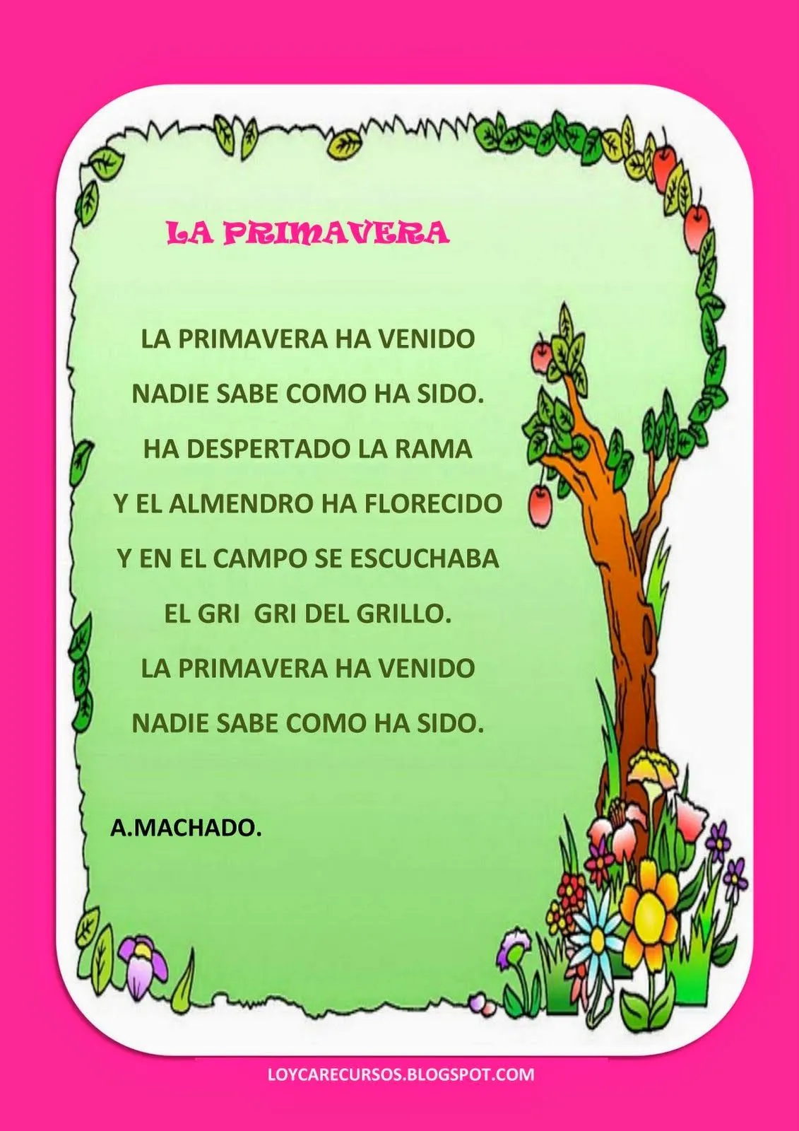 MIS COSAS DE EDUCACIÓN ESPECIAL .: Poesías de primavera.