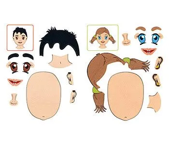 Dibujo de las partes de la cara en inglés - Imagui