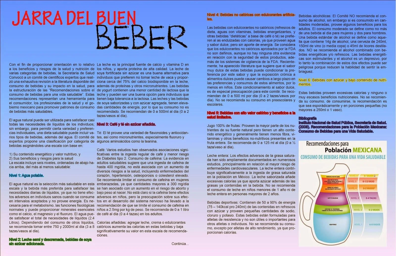 Educación Preescolar: Jarra del buen beber para imprimir en tabloide.