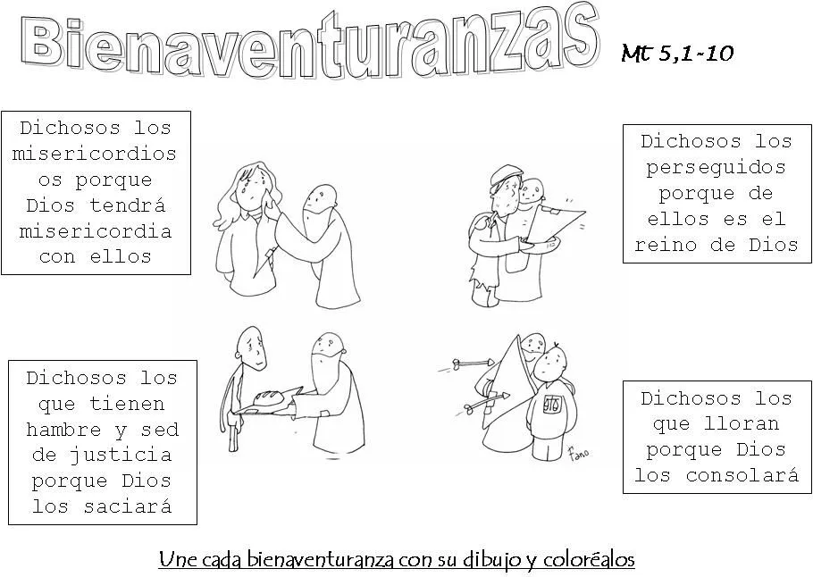 Educar con Jesús: Bienaventuranzas Mt 5,1-10 Unir con flechas