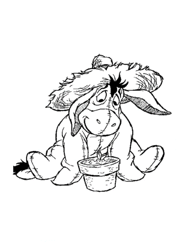 Eeyore And Plant coloring page / picture | Super Coloring