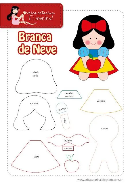 Ei Menina!: Molde Branca de Neve