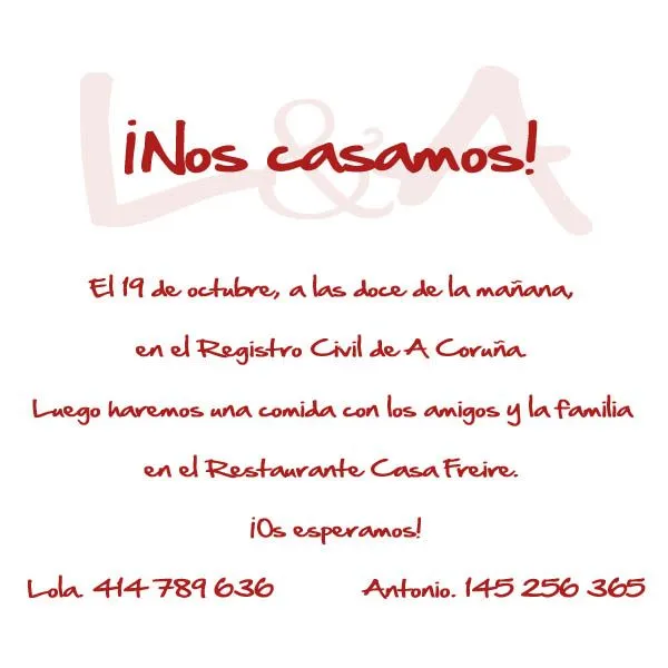 Ejemplos de invitación - Imagui