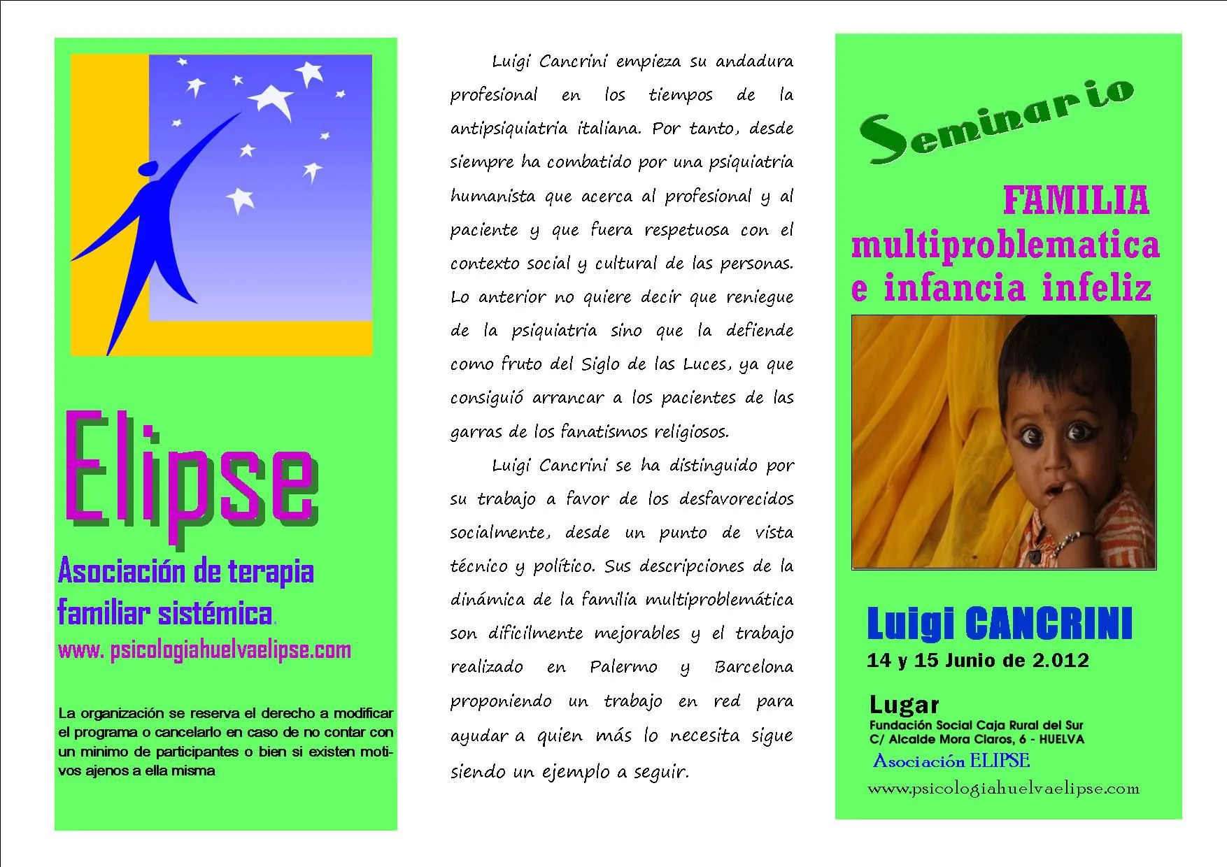 Huelva, 14 y 15 de junio 2012, Seminario “Familia ...