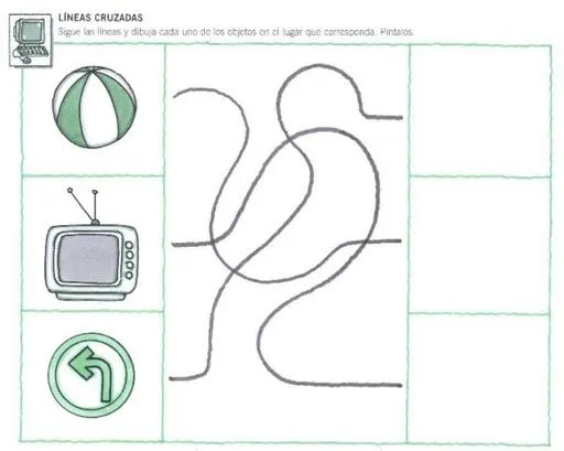 EJERCICIOS PARA NIÑOS DE ATENCIÓN Y MEMORIA - LINEAS CURZADAS ...