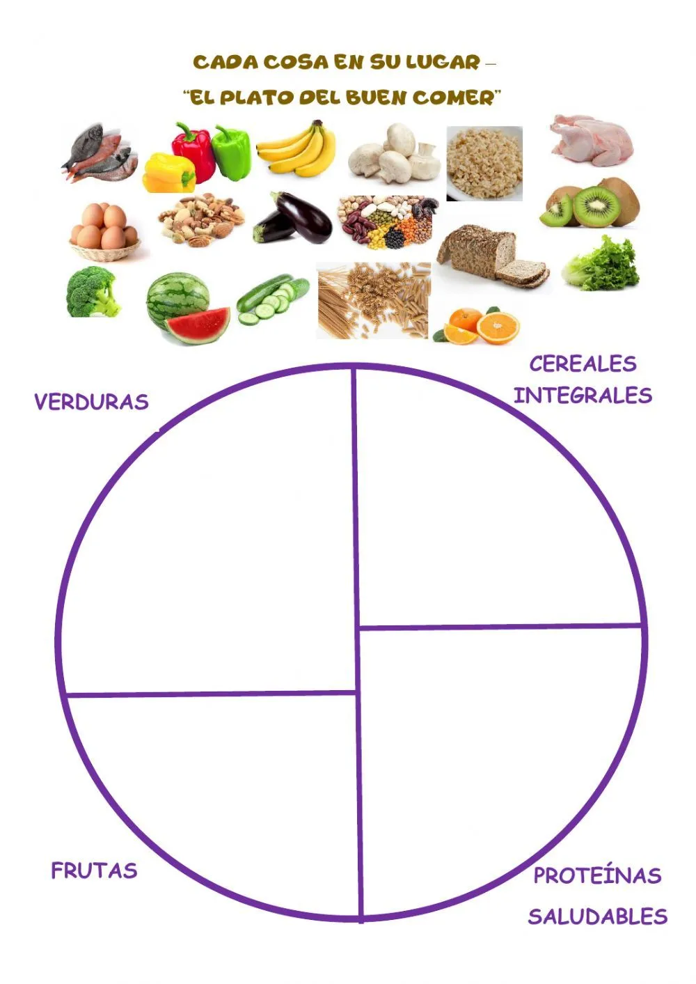 Ejercicio de El plato del buen comer | Nutrition, Food pyramid, Preschool  coloring pages