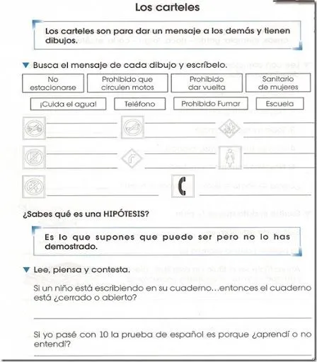 Ejercicios de español para primero de primaria - Imagui